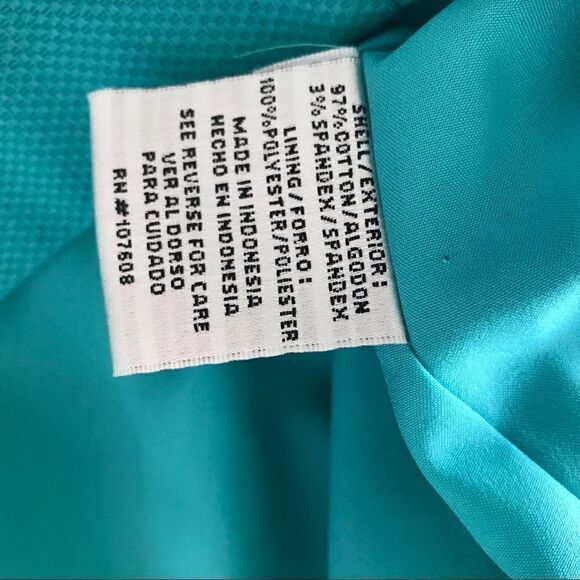 Vintage 90s Chetta B fitted zipper dress turquoise - Picture 5 of 5